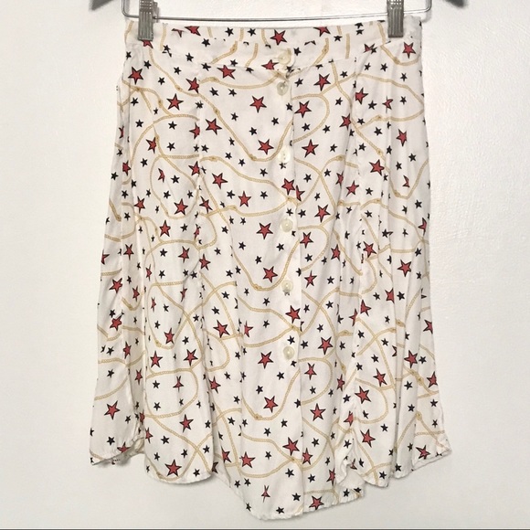 VINTAGE STARLET inc STARS Rayon button up skirt S - Picture 2 of 11